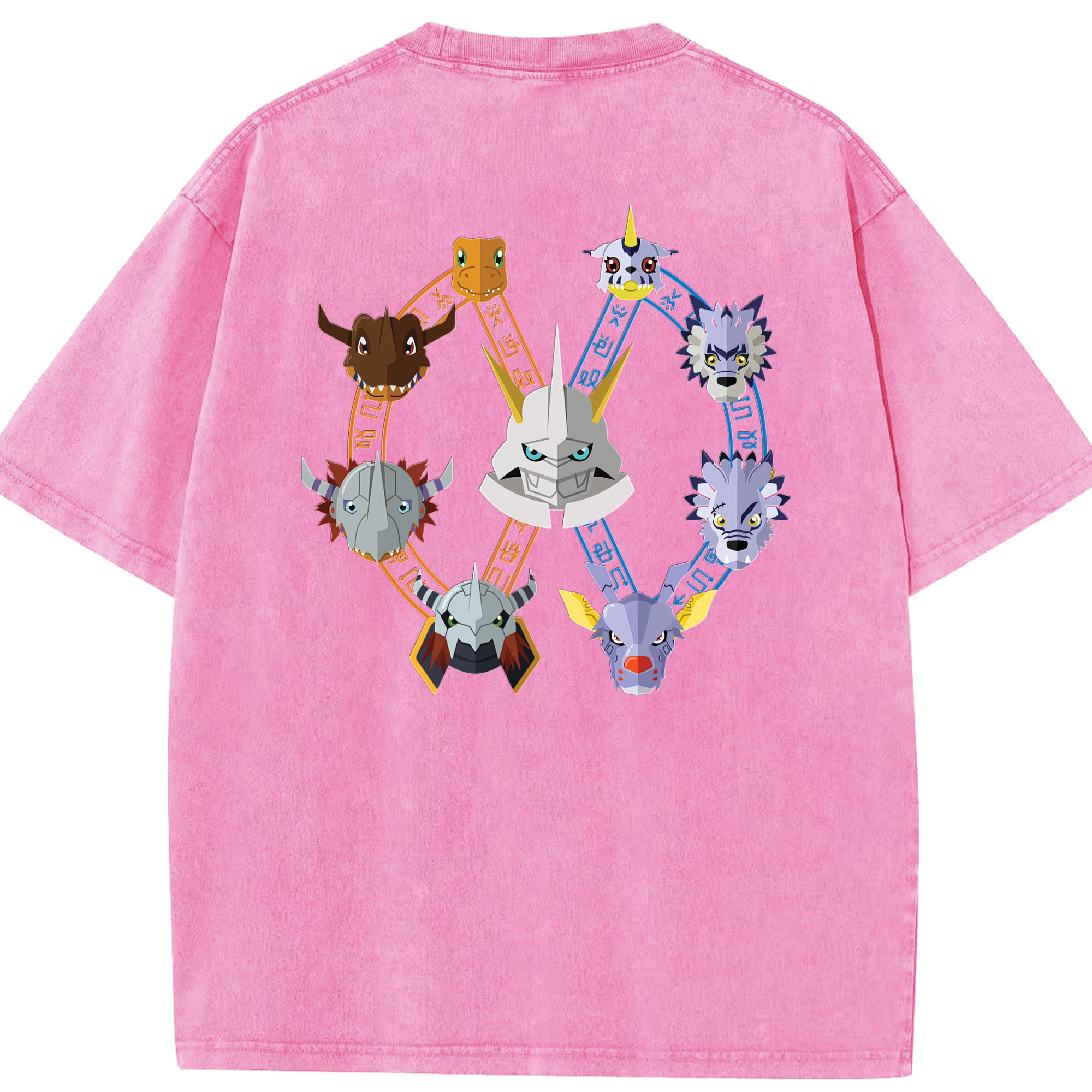 （画像用） Digimon デジタルモンスター/デジモン 綿100% ヴィンテージ風 半袖Tシャツ（背面プリント）